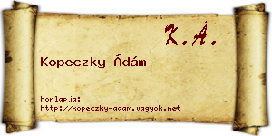 Kopeczky Ádám névjegykártya