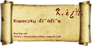 Kopeczky Ádám névjegykártya